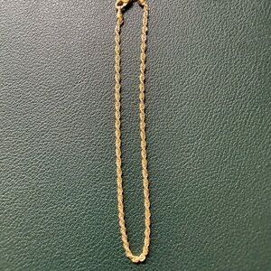 Brand New Solid 14K Gold Rope Chain Bracelet 7”